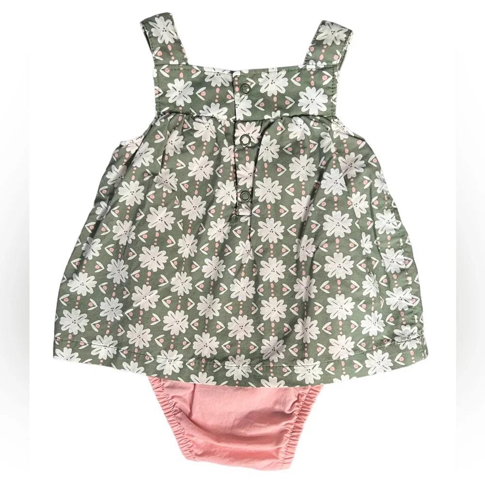 Carter’s Just One You 6 Month Baby Girl Green, Pink, & White Floral Outfit